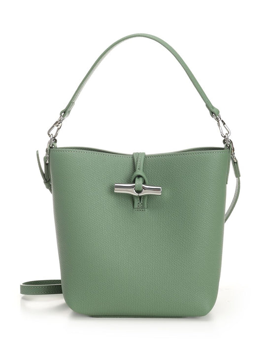 Le Roseau Leather Xs Bucket Bag Handbags Verde