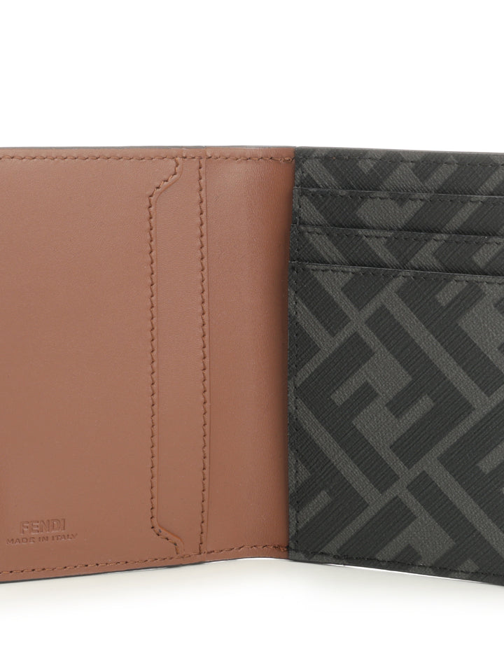 Fendi Vertical Ff All Over Card Holder Wallets - Marrone | 7a4df88011ddeeeb003ef36d63ee0f1acb72c962