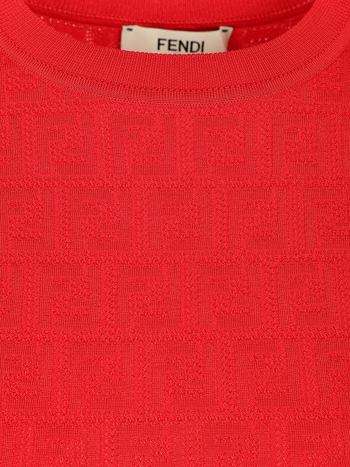 Fendi Ff Cotton And Viscose Dress Abiti - Rosso | 72dd596503c2dbe5e2c59e6d878e1f7b93bd25f6