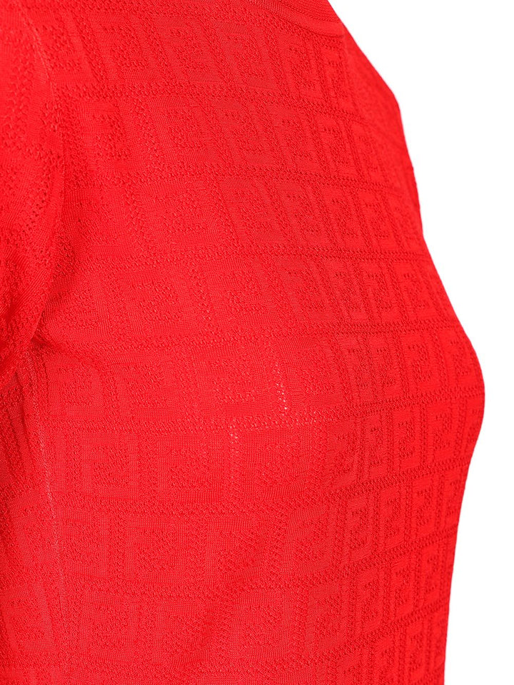 Fendi Ff Cotton And Viscose Dress Abiti - Rosso | 890df3c843efde709d797d80d08e75fba956d8cd