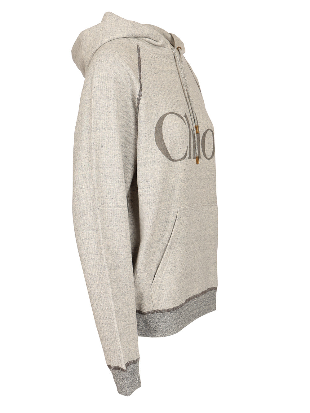 Chloe' Oversized Logo Hoodie Sweatshirts - Grey | 0ba1b012966913d2921bf264bf0f2c48865c7336