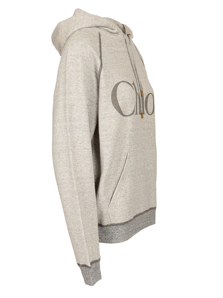 Chloe' Oversized Logo Hoodie Sweatshirts - Grey | 0ba1b012966913d2921bf264bf0f2c48865c7336