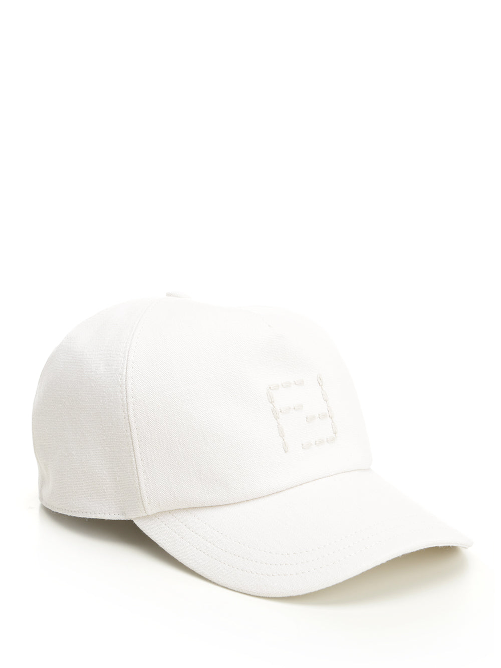 Fendi Canvas Baseball Cap Cappelli - Bianco | 4e16559b89b1840afa5d617e4b4449c4314bd7d6