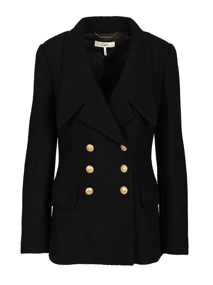 Chloe' Double-Breasted Tailored Jacket Giacche - Nero | bfea536f61e7a5bc415eeb7359ef17d9c44ae0d6