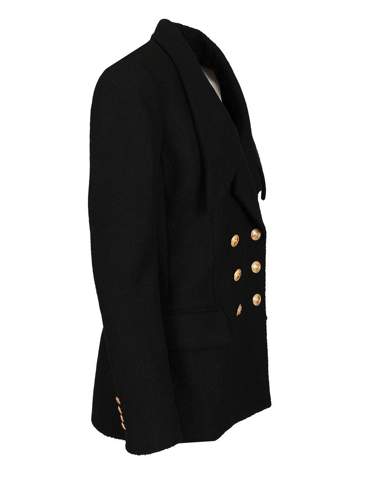Chloe' Double-Breasted Tailored Jacket Giacche - Nero | 2f87fbe6e4c693a4609fd6d91f53f87a998d7354