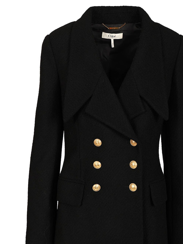 Chloe' Double-Breasted Tailored Jacket Giacche - Nero | abafd35dc69a645a520db29a02a7e607ce3130e9