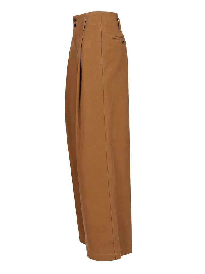 Chloe' Wide-Leg Trousers - Marrone | 79375e98171372ac4afc0fbc780640960757ad23