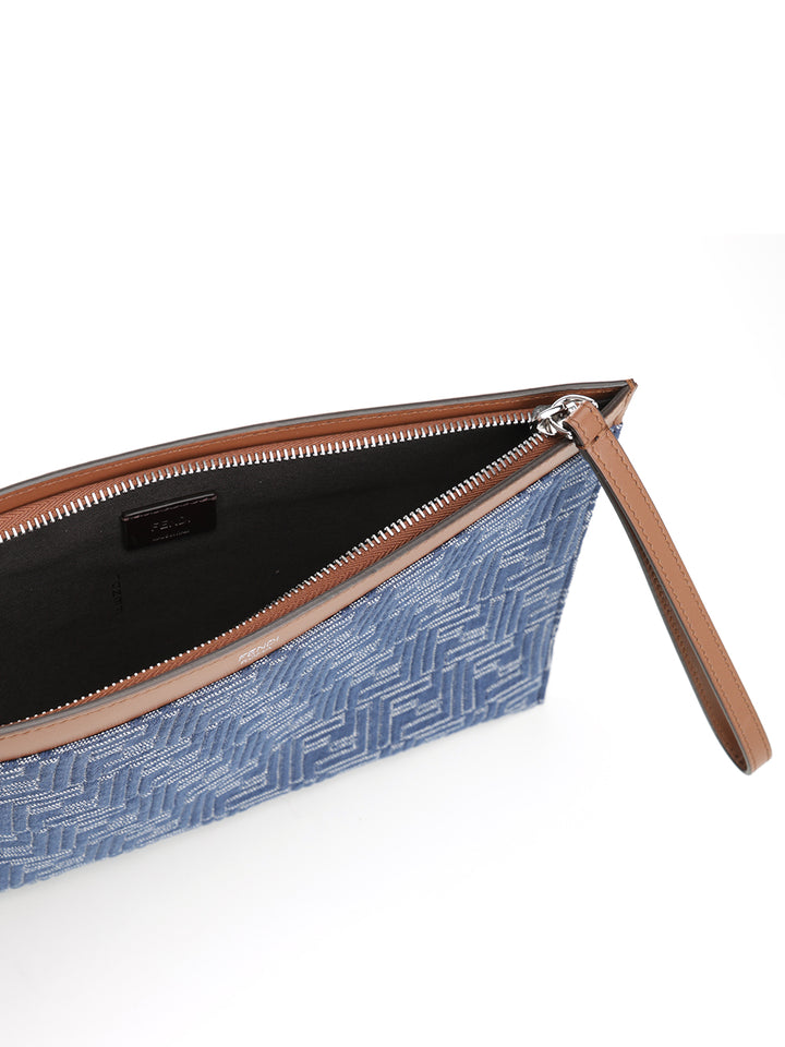 Fendi Medium Ff Flat Pouch Small leather goods - Blu | 0f29f4b94a2e7e2eaafdfd9c20d2f5fcdd41fd2d