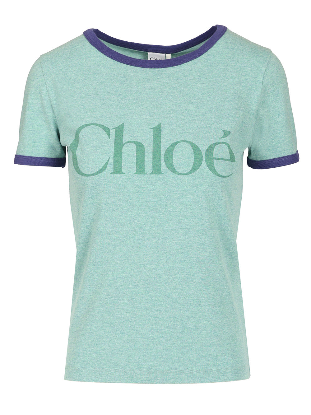 Chloe' Fitted Logo T-Shirt - Light blue | f7ca1c382dd38ff6a294414e120666c305d42d5c