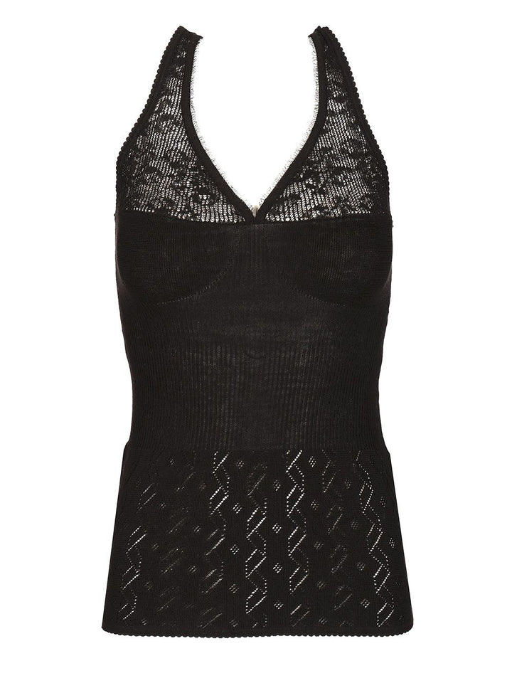 Chloe' Twin Set In Cotton Knit Knitwear - Nero | a7bd2e53d50042df902ed74d54abc2e293cd06ff