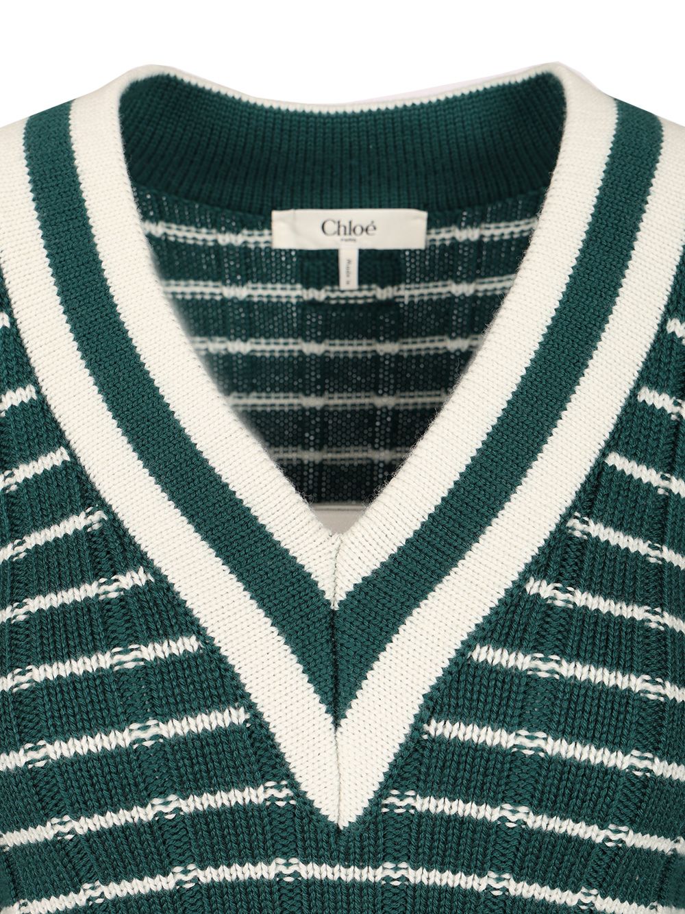 Chloe' Fitted V-Neck Sweater Knitwear - Verde | e5e5069717a2ac22990b4c15e49189ced312dfb2