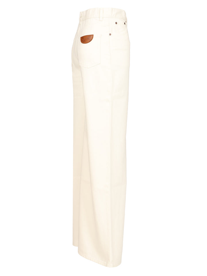 Chloe' Wide-Leg Jeans - Bianco | 1b0bc717d4cedab4caefd9fac1a24a1f291db9b3