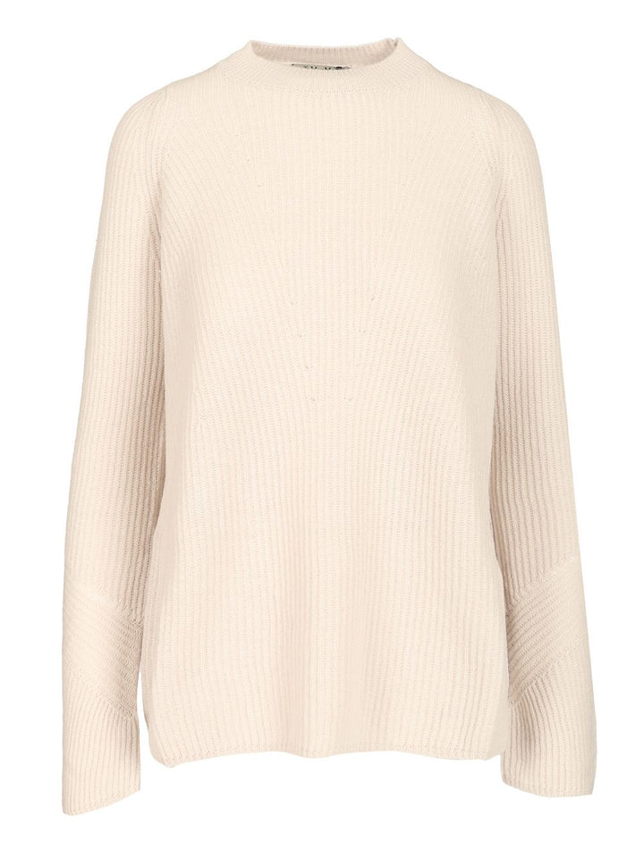 'S Max Mara Ribbed Wool Sweater Knitwear - Bianco | cb5edf164c097754a6f1877528e7b54a65aa88f6