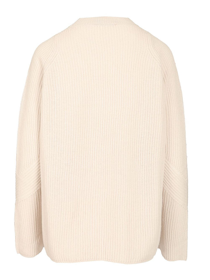 'S Max Mara Ribbed Wool Sweater Knitwear - Bianco | 3dbc413b9959513c32518dc33c608495c1f6cb26