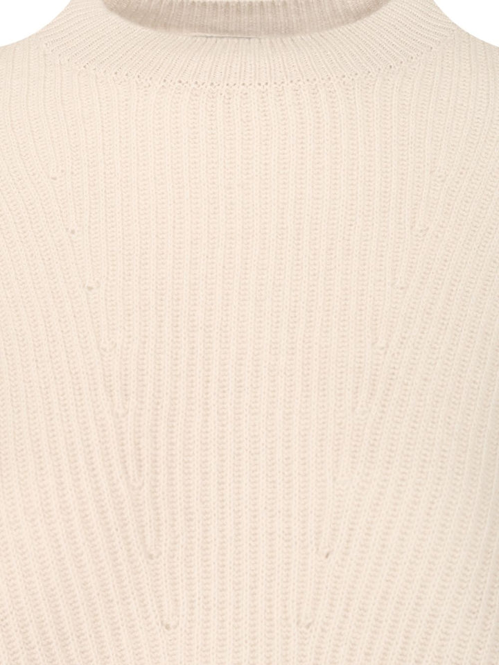 'S Max Mara Ribbed Wool Sweater Knitwear - Bianco | ec0f675fc65a1daa57d7bccfa78d668e12268408