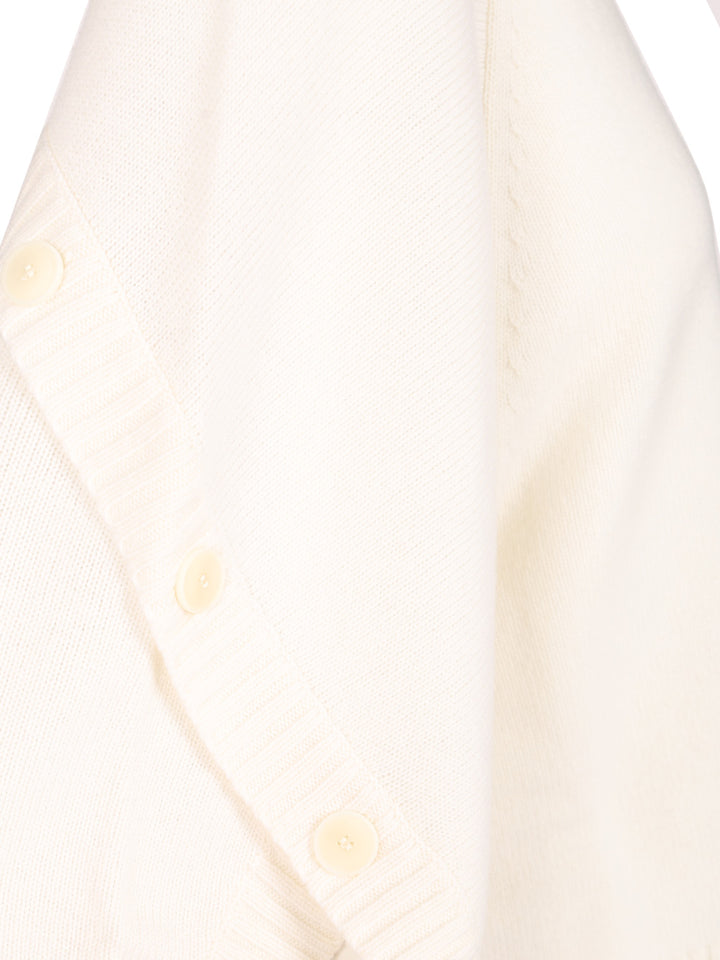 Max Mara Oversized Wool And Cashmere Sweater Knitwear - Bianco | 603d0e6213d9ffd57c8d6ec60bf7b607485fdedb