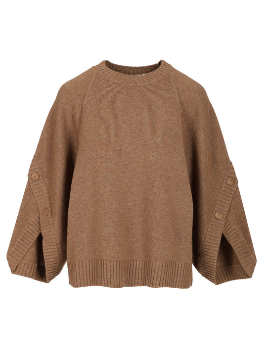 Oversized Wool And Cashmere Sweater Knitwear Marrone