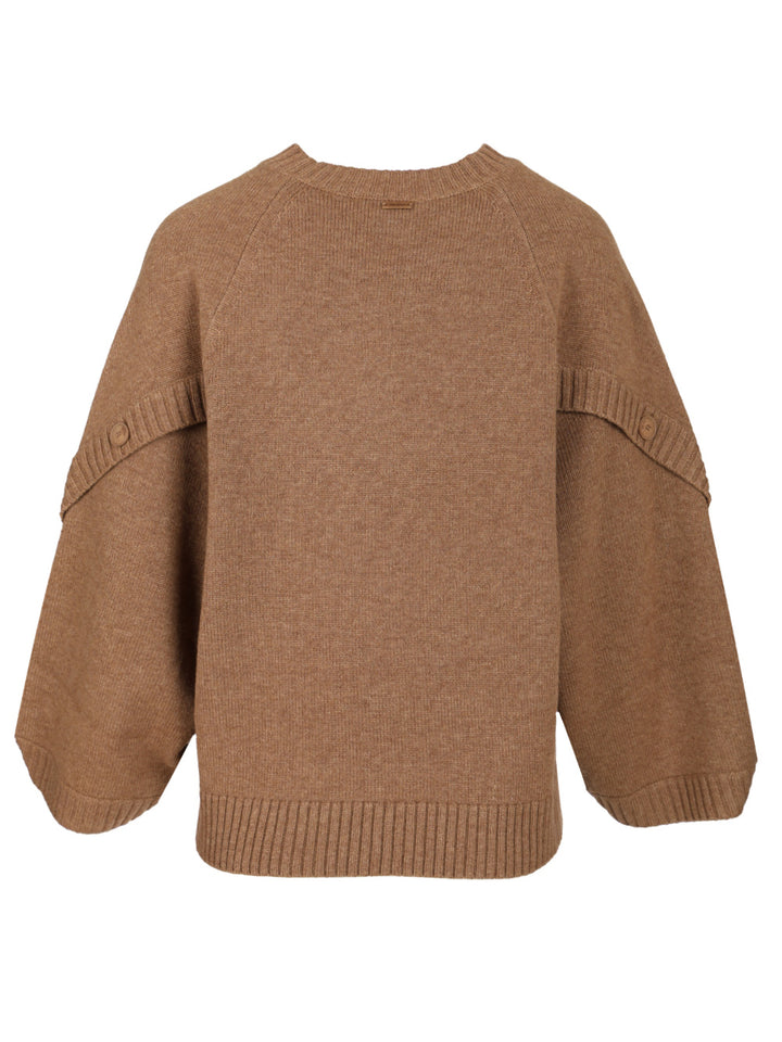 Max Mara Oversized Wool And Cashmere Sweater Knitwear - Marrone | 4969eeaf3de30f3cf713351160fd0d5c40476fb4