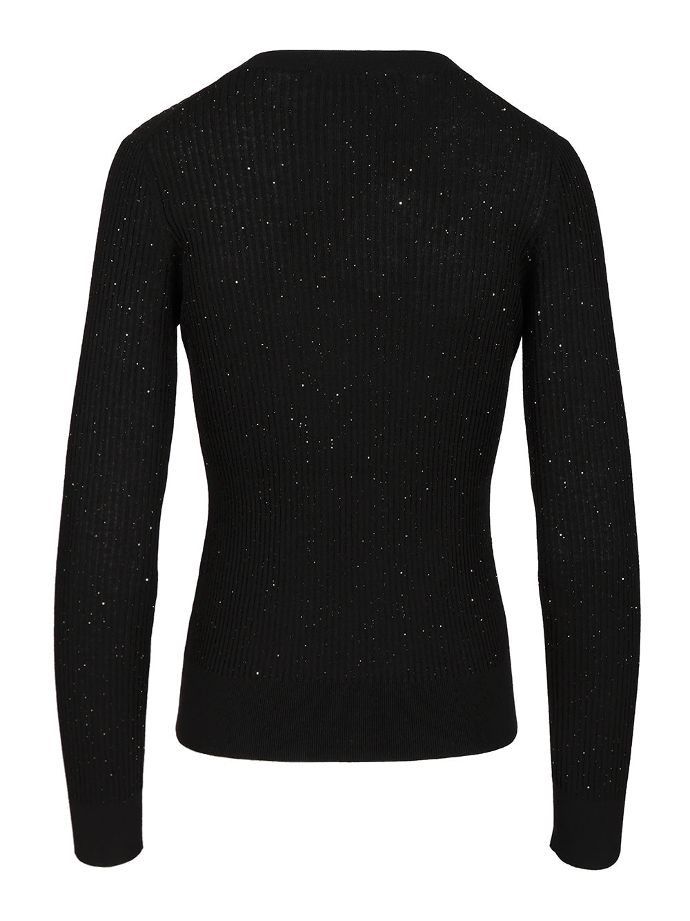 Max Mara Studio Wool And Silk Sequin Sweater Knitwear - Nero | d4ed3fe375b2a54c2385851cdec2891b0a280959