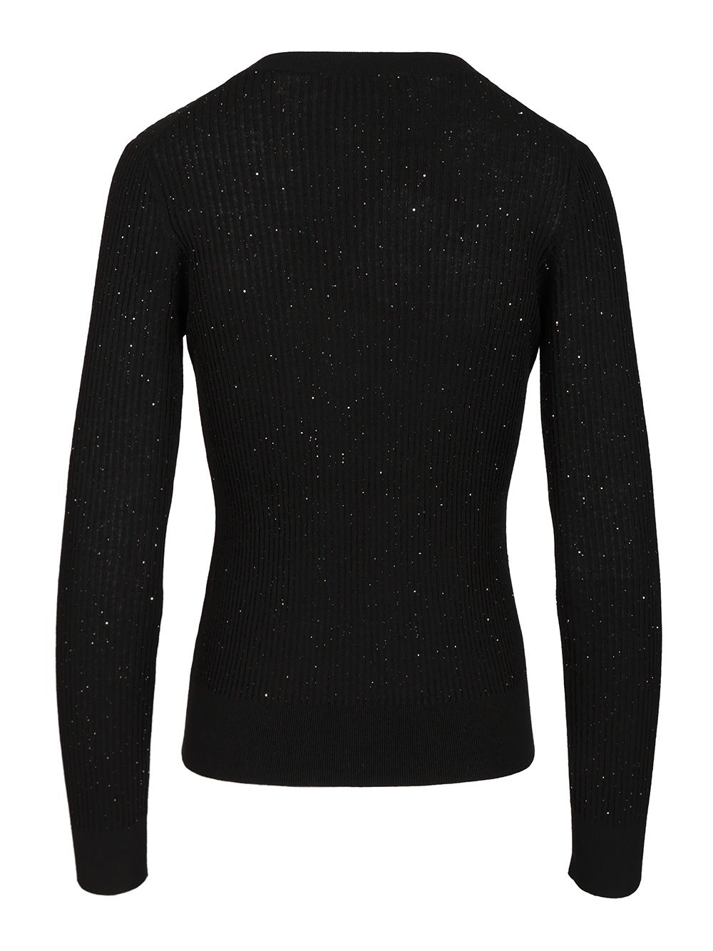 Max Mara Studio Wool And Silk Sequin Sweater Knitwear - Nero | e175da17fd06f69dca52414c36779fc268b3ccb7