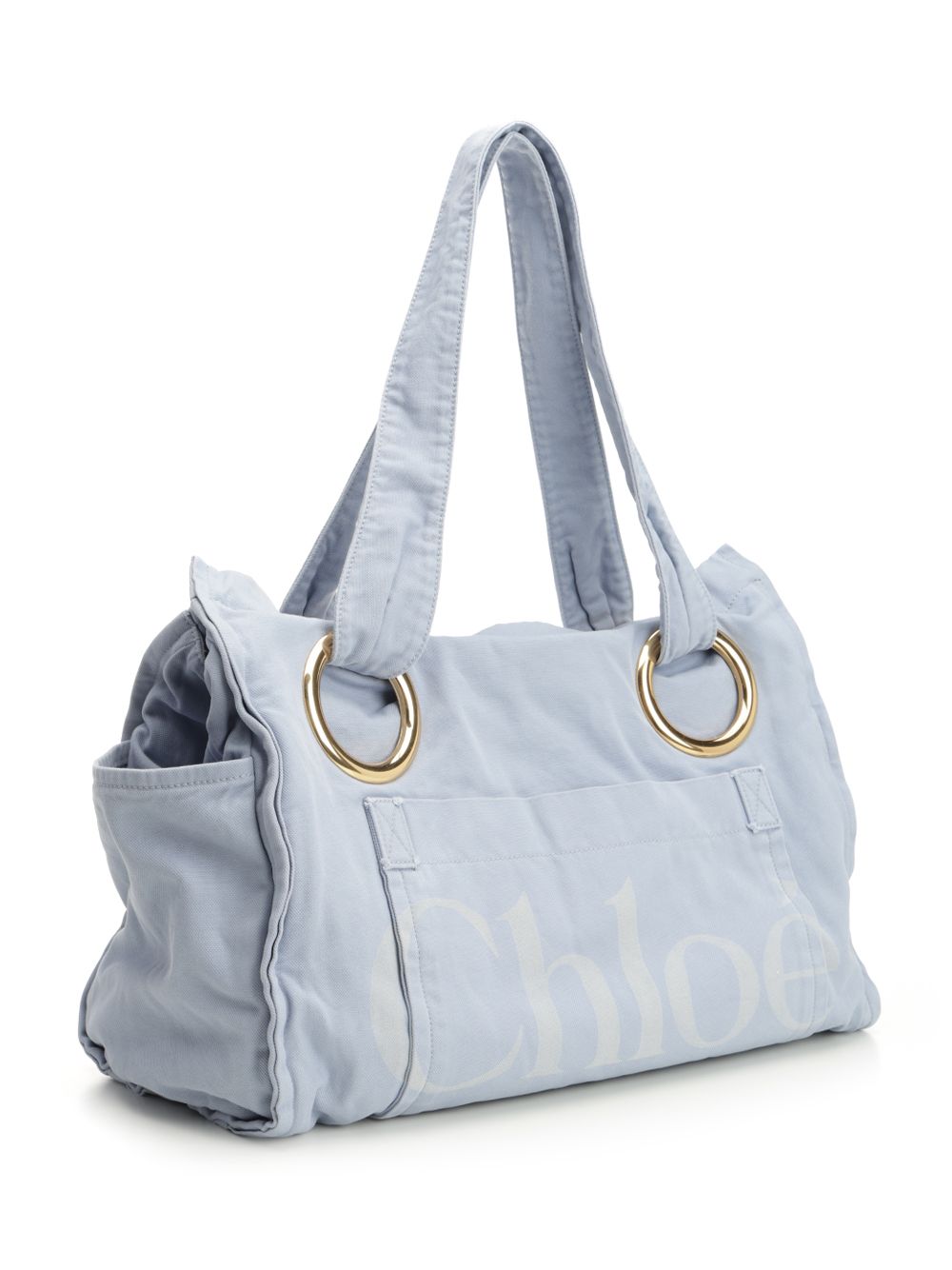 Chloe' Chloé Plage Tote Bag Shoulder Bags - Light blue | 764dae5ef4babba1b95829c7c831ef0abb3cdc00