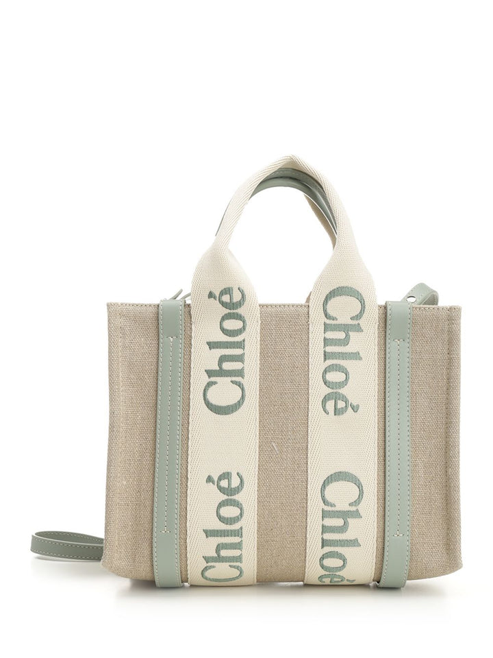 Chloe' The Small Woody Tote Bag Handbags - Beige | 8c34e9e63683b01b7e61e04bb573f5233e84a747