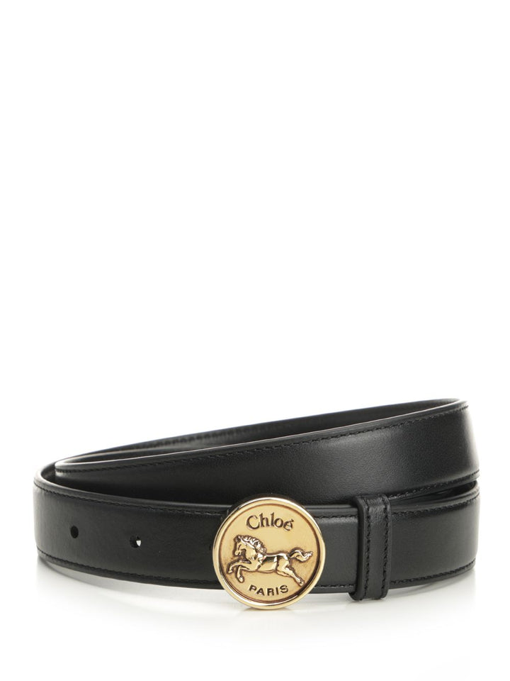 Chloe' Chloé Horse Medal Cinture - Nero | 8d24c005b98a8d783dba583e6a60d2cf4a8d7006