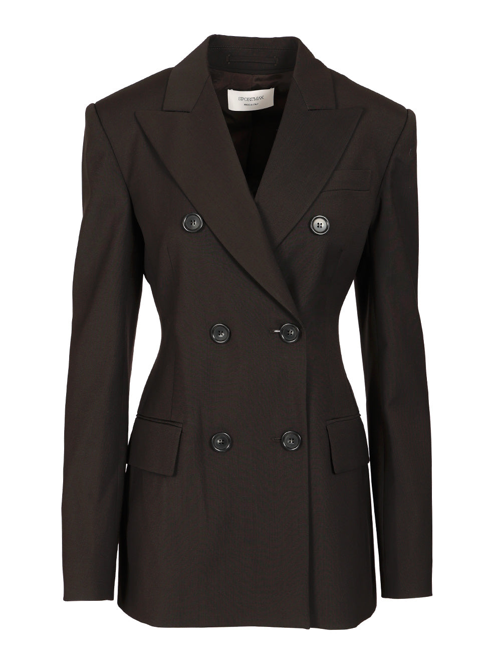 Sportmax Double-Breasted Tailored Blazer Giacche - Marrone | 99ac5be0002fdf6465216d29463353fe2e82fcdd