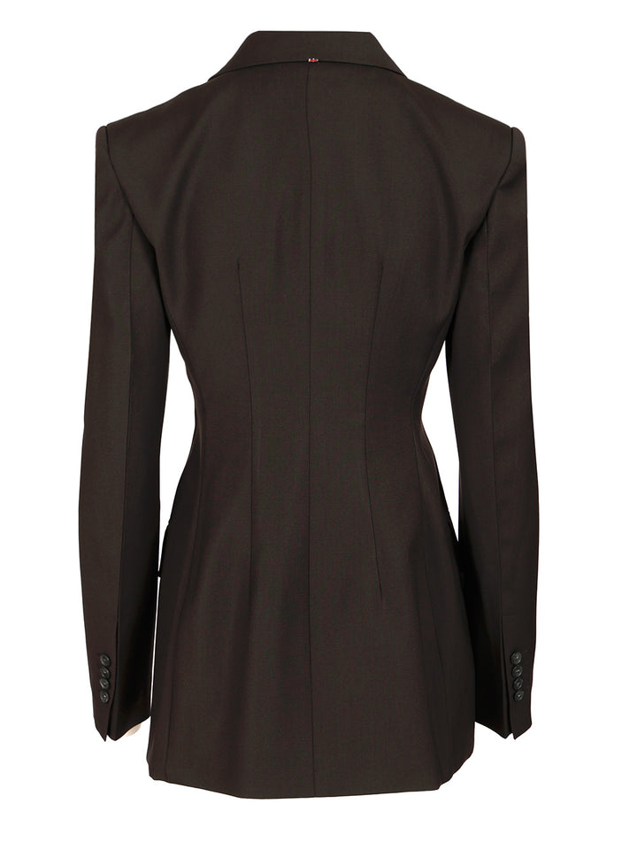 Sportmax Double-Breasted Tailored Blazer Giacche - Marrone | cc17ac1502873883f2f4b76e775901847c26ab43