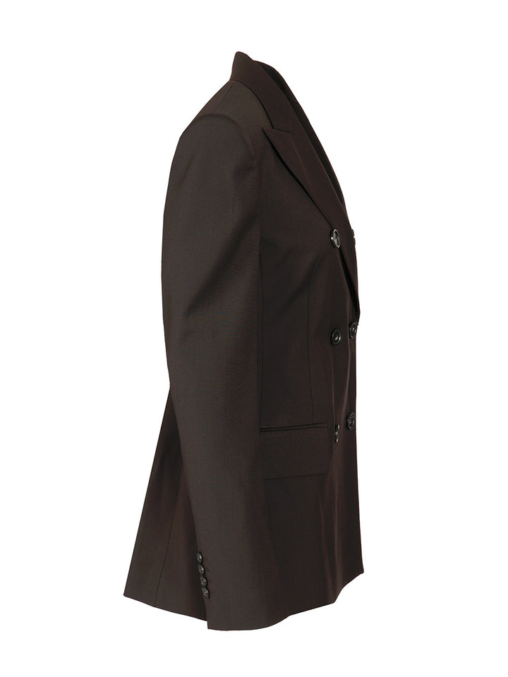 Sportmax Double-Breasted Tailored Blazer Giacche - Marrone | 750c00bf485c5754f6f112c740a4c71fa586b754