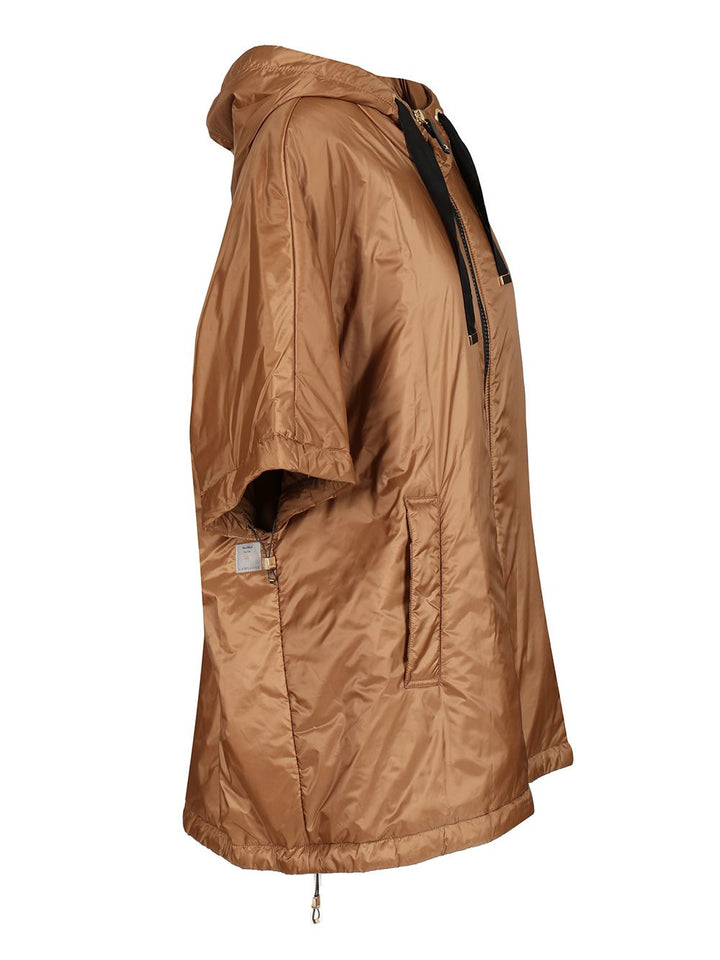 Max Mara The Cube Padded Cape With Hood Coats - Marrone | 638015a61a67eb44e47fee242890e7705594beac