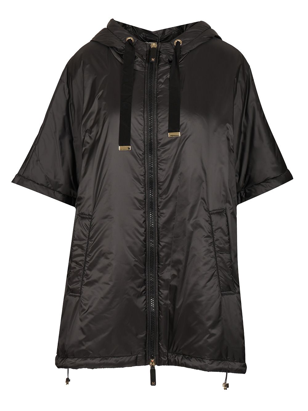 Max Mara The Cube Padded Cape With Hood Coats - Nero | 7c0394ceeed605b399ac24728f05b65475eeb82a