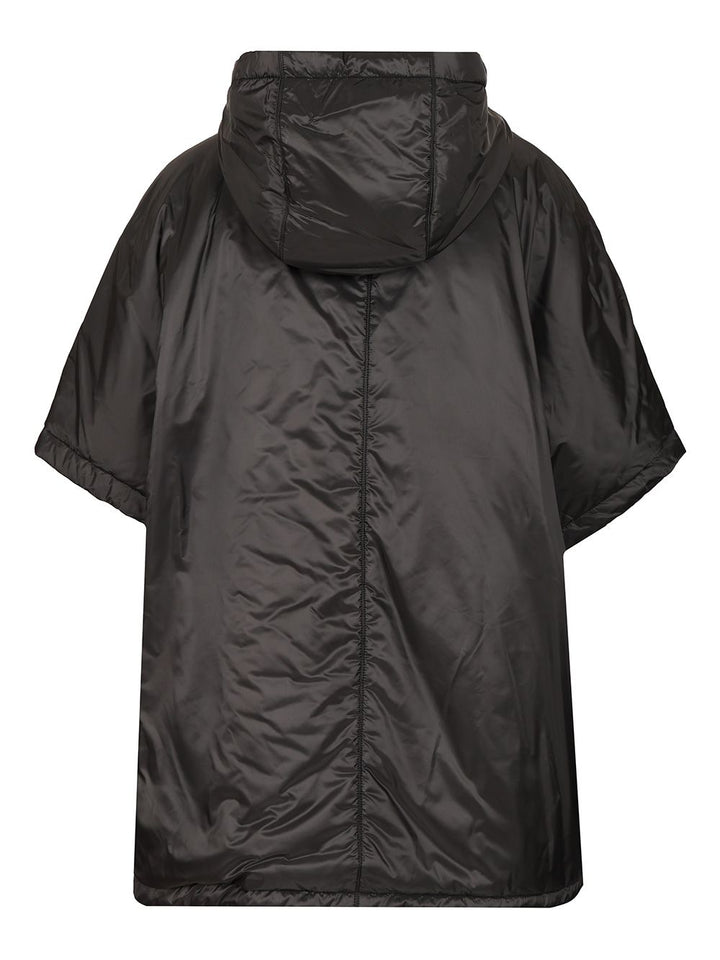 Max Mara The Cube Padded Cape With Hood Coats - Nero | 5f14640ae966df58bd85d2197434d9fc43258194