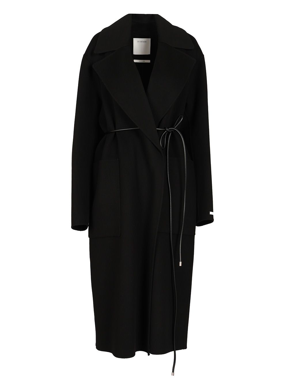 Sportmax Double Wool Dressing Gown Coat Coats - Nero | a334b748558fa5f11124784f49d927a11e79b49b