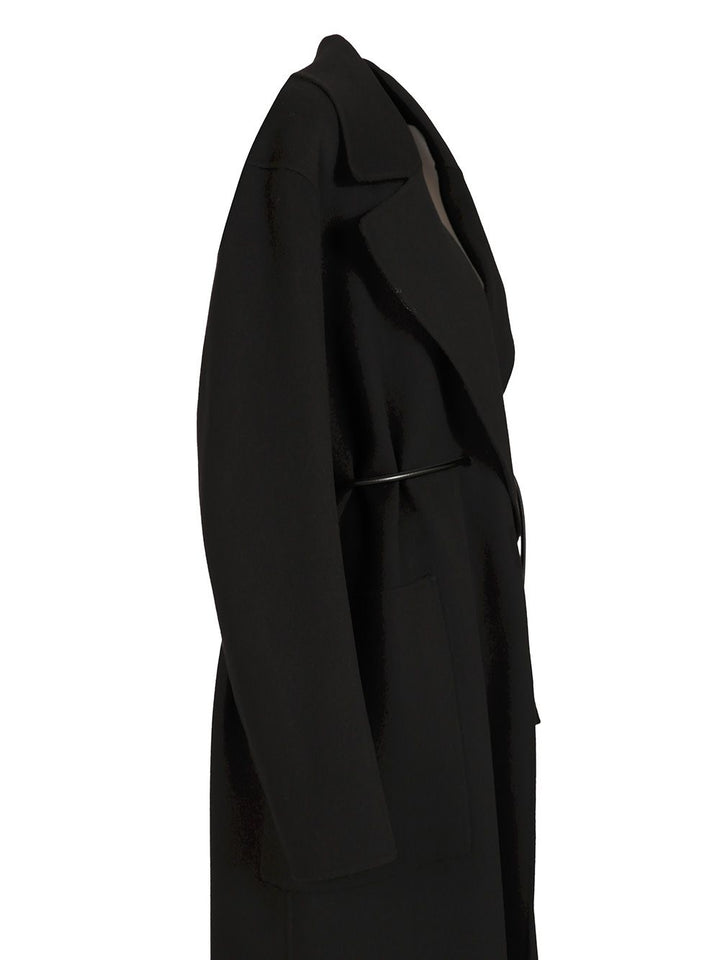 Sportmax Double Wool Dressing Gown Coat Coats - Nero | 0a278008fffc518cf71e33bf570812f22632f2a2