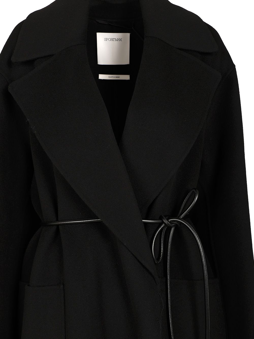 Sportmax Double Wool Dressing Gown Coat Coats - Nero | 4bfaf49a65f60e3e1aff86d53ab0c8f46b94c742