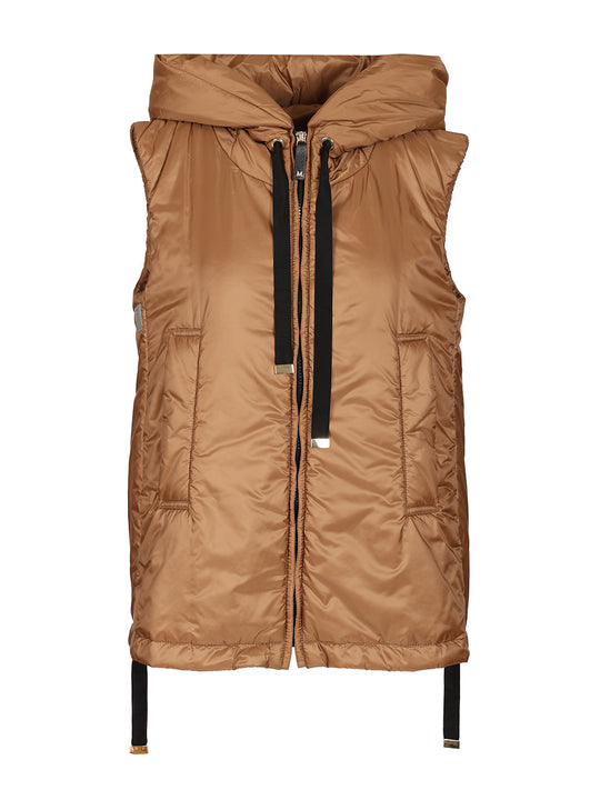 Padded Gilet With Hood Coats Marrone