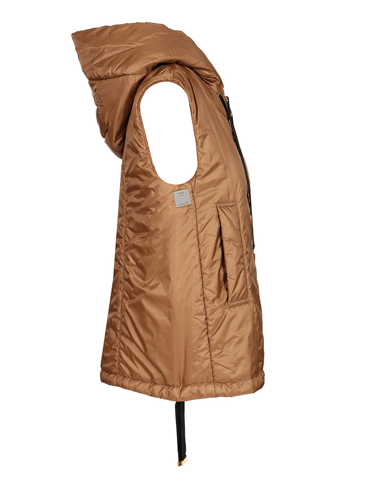 Max Mara The Cube Padded Gilet With Hood Coats - Marrone | 2b4fe6ebb28bdcb008376559388320702e774246