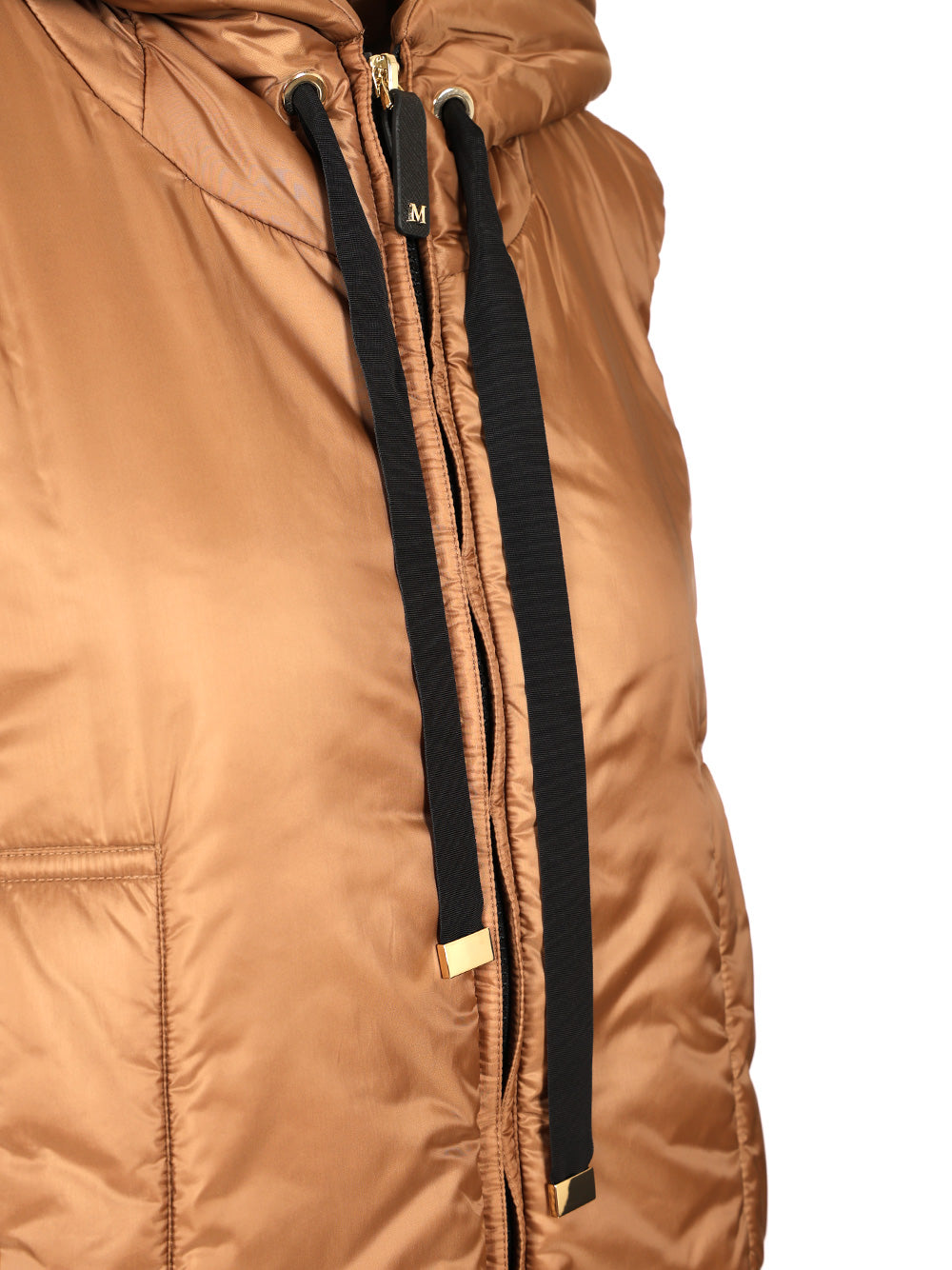 Max Mara The Cube Padded Gilet With Hood Coats - Marrone | c0084d5e5075a5803e4d8ad753f374fdf6536076