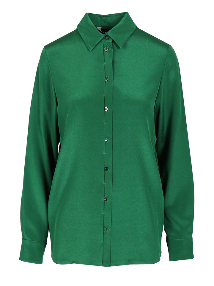 Max Mara Stretch Silk Cady Shirt Shirts - Verde | d0d48f22fb9fe3870572a0e27b8383dbf3fbdbc9