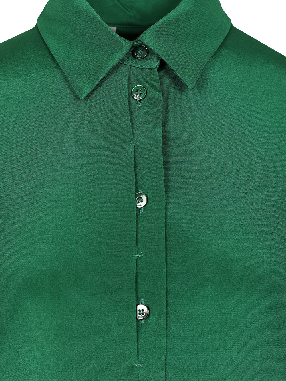Max Mara Stretch Silk Cady Shirt Shirts - Verde | 5323778fb6732c54f61c82d52edeef34d5a31481