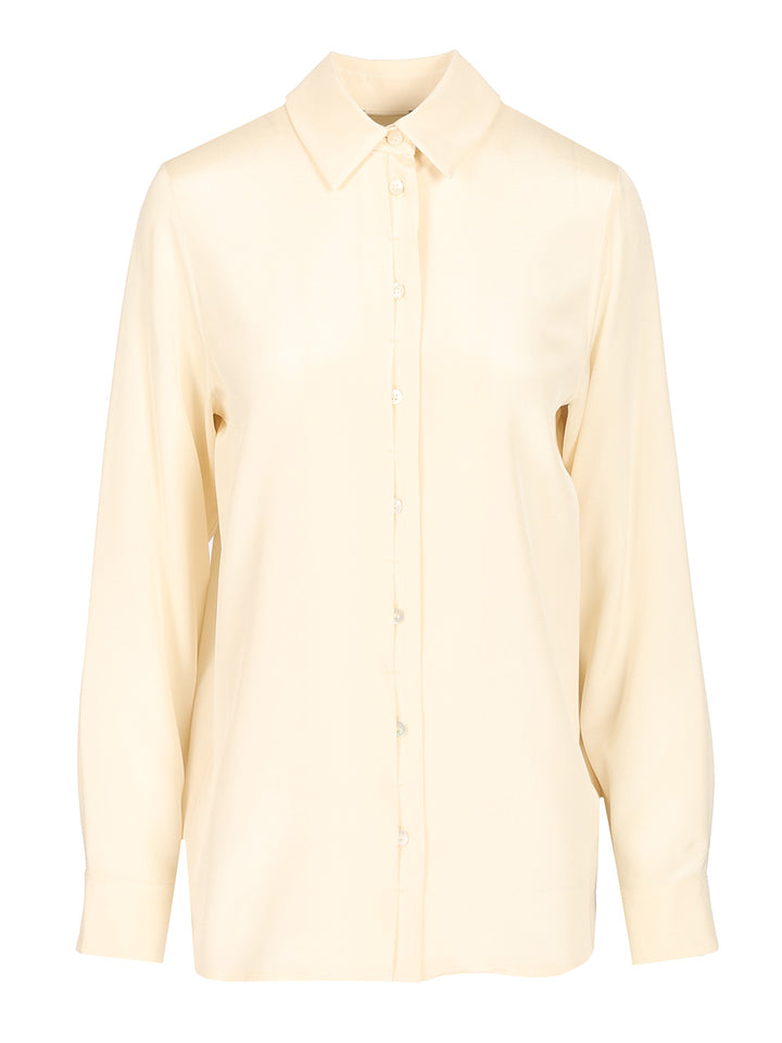 Max Mara Stretch Silk Cady Shirt Shirts - Bianco | fb4bfbcb53ceb6e9efe25fe4205cfed7864a4fc4