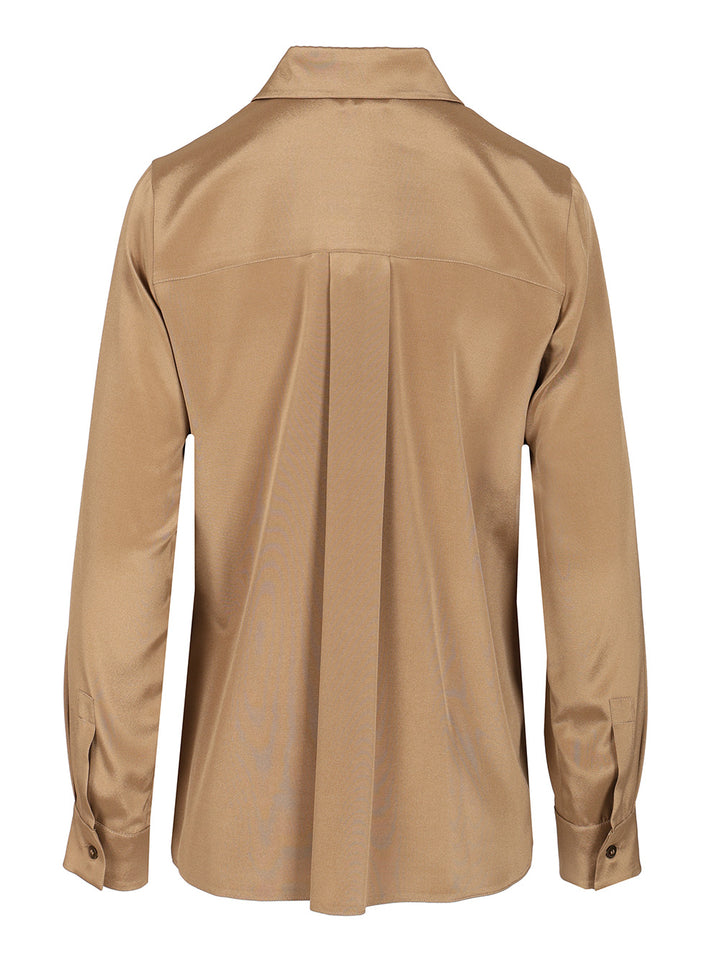 Max Mara Stretch Silk Cady Shirt Shirts - Marrone | 173b62e813de6234d622ec541a21bdd178823b69