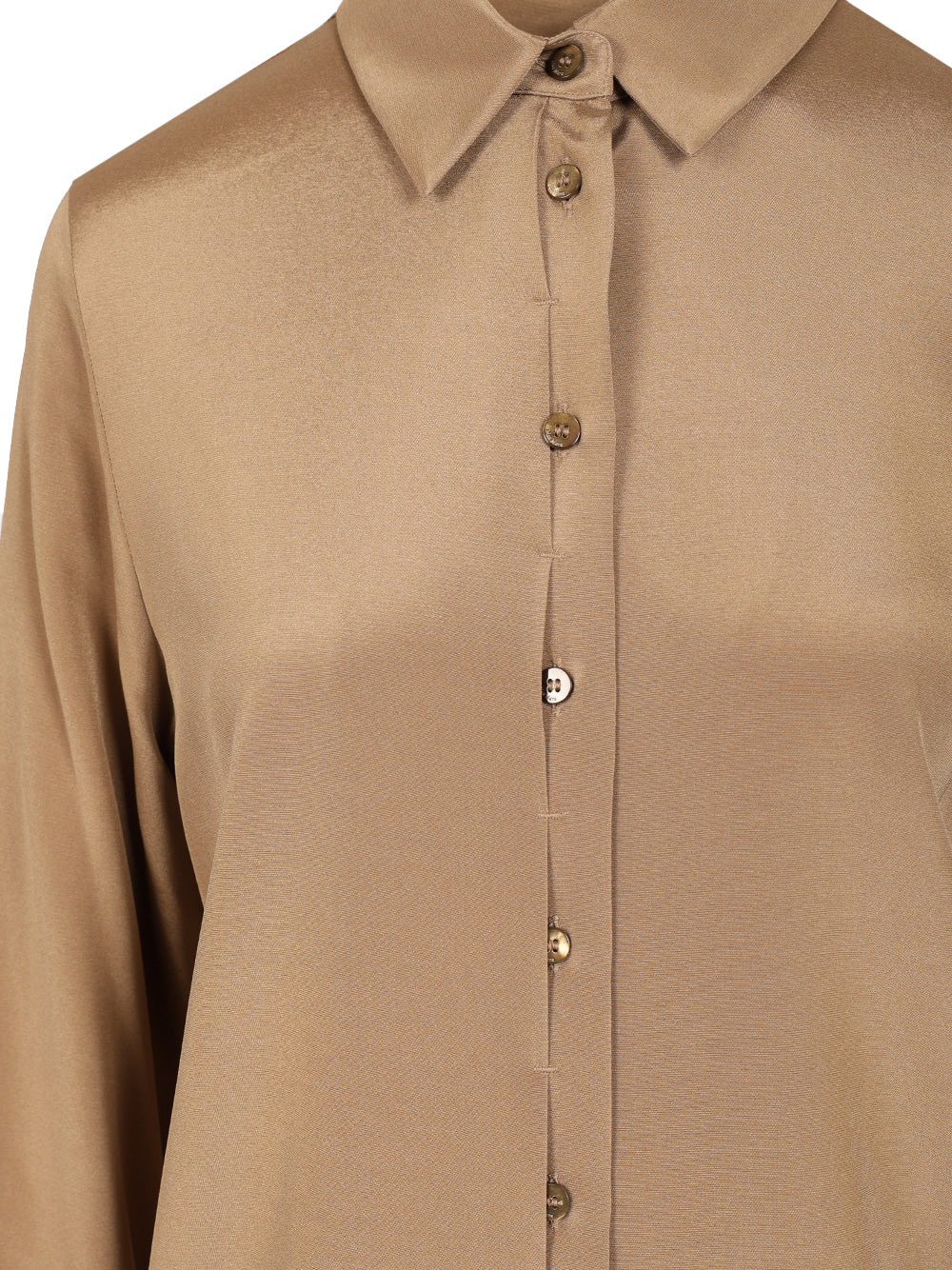 Max Mara Stretch Silk Cady Shirt Shirts - Marrone | 819150a057610bc8350cb8c6f2d2647ff43ffc88