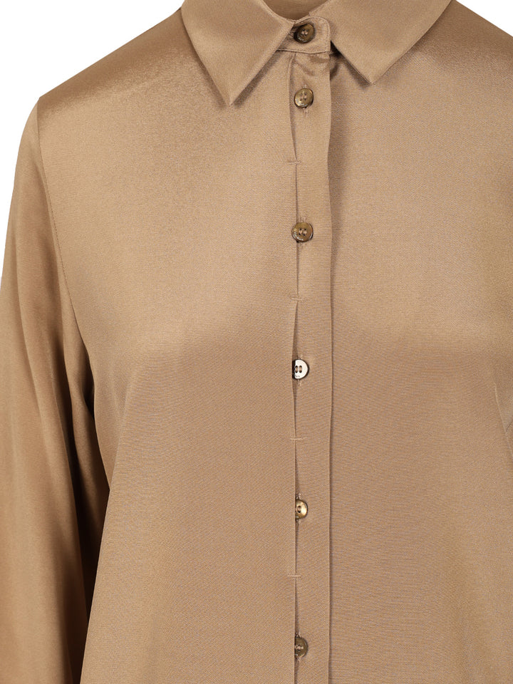 Max Mara Stretch Silk Cady Shirt Shirts - Marrone | 819150a057610bc8350cb8c6f2d2647ff43ffc88