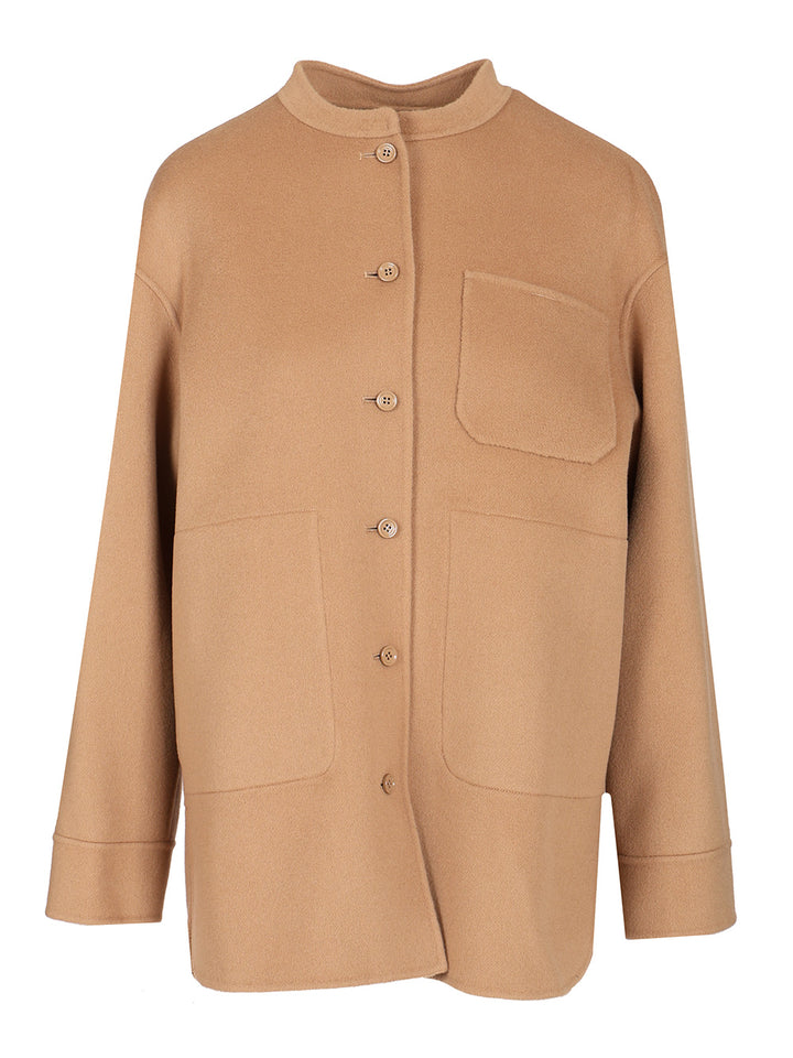 'S Max Mara Wool Shirt Jacket Giacche - Beige | 53d90a5e900b52c50d85049b50d3e4b2008895b5