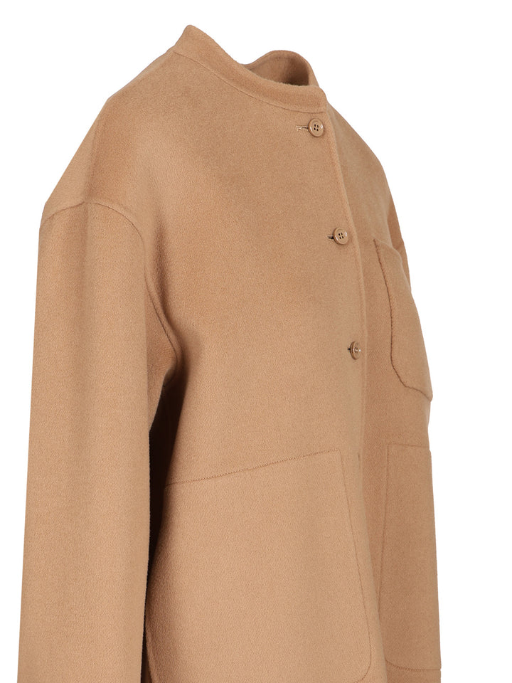 'S Max Mara Wool Shirt Jacket Giacche - Beige | 082320977c0f68f2dd724e83000835597daca29b