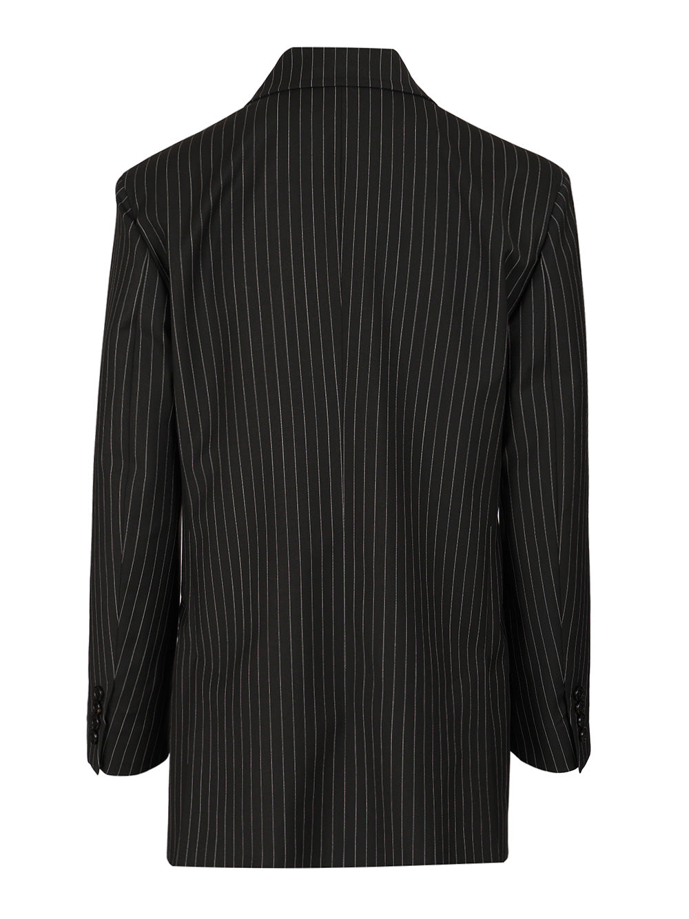 Max Mara Double-Breasted Blazer In Pinstriped Wool Giacche - Nero | 3cc32f31dde68342c6812196e0bdd33e489033f7