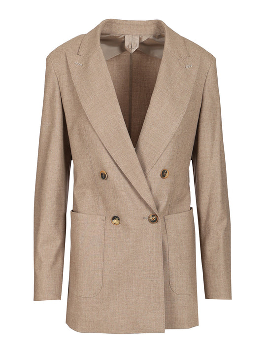 Double-Breasted Cashmere Blazer Giacche Marrone