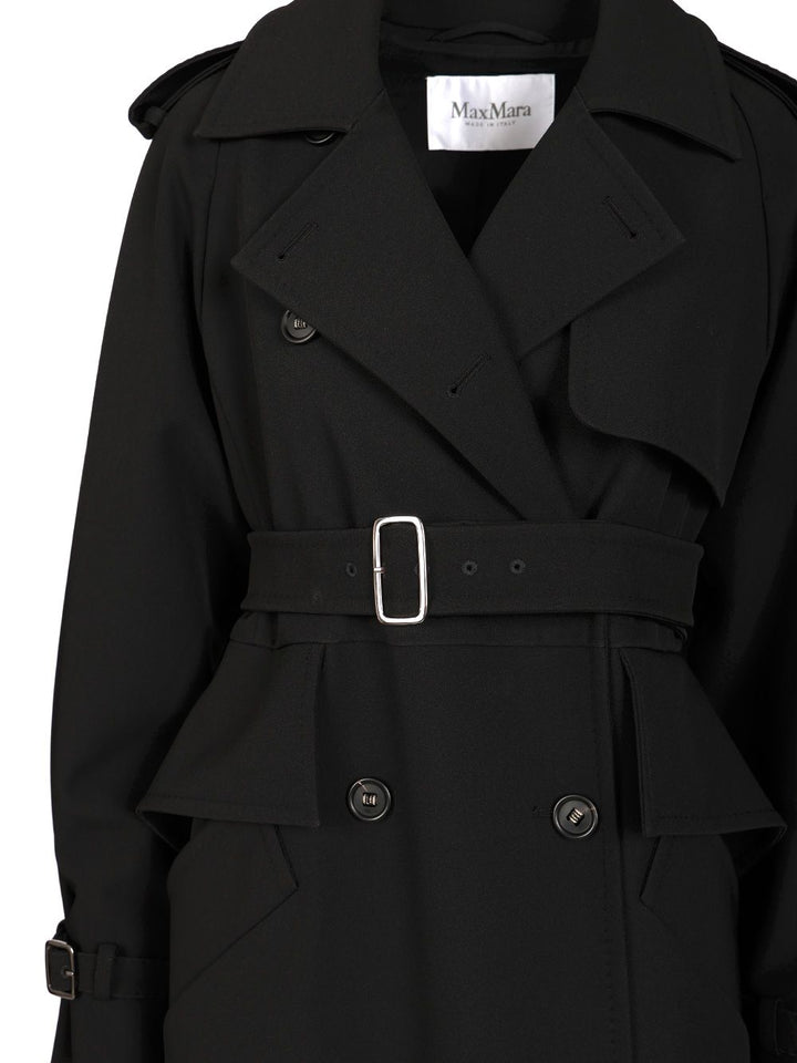 Max Mara Long Trench Coat Coats - Nero | 5714ae4f09600bc468457b7cf25545ea0a34652b